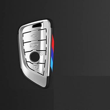 Imagem de CSHU Porta-chaves do carro Capa Porta-chaves Porta-chaves com anel, adequado para BMW X1 X3 X4 X5 F15 X6 F16 G30 Série 7 G11 F48 F39 520 525 f30 118i 218i 320i, Prateado 4