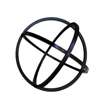 Imagem de Estatueta Cosmos - Esfera, Três Círculos - 14 Cm Diâmetro - Toque 3D Cor:Preto