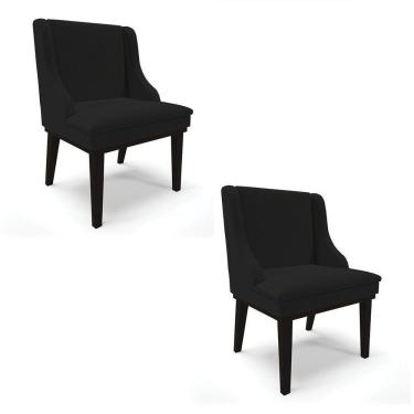 Imagem de Cadeira De Jantar Liz Preto A79 Base Madeira Preto