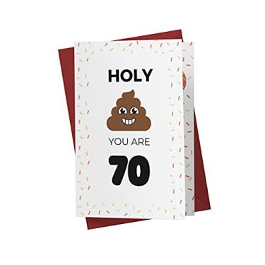 Imagem de Karto Cartão engraçado de aniversário de 70 anos para homens e mulheres - Grande 14 x 21,6 cm 70 anos cartões de aniversário para ele ela - marrom