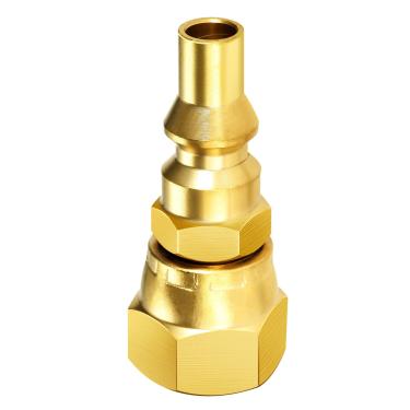 Imagem de Aupoko Encaixe de conexão rápida LP, encaixe adaptador de conexão rápida de propano de propano RV de baixa pressão, desconexão rápida, plugue de conexão rápida de 1/4" x alargador fêmea de 3/8" para grelha, aquecedor, fogueira