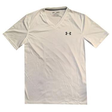 Imagem de Camiseta Under Armor masculina UA Tech UPF30 gola V (XGG, branca)