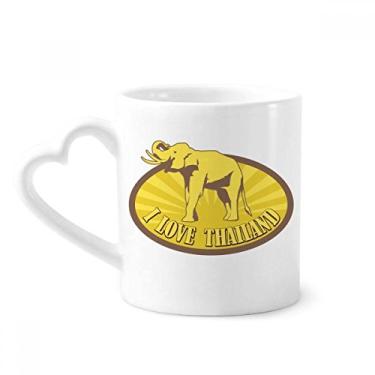 Imagem de Caneca Thailand I Love Thailand elefante caneca café cerâmica copo de coração de vidro