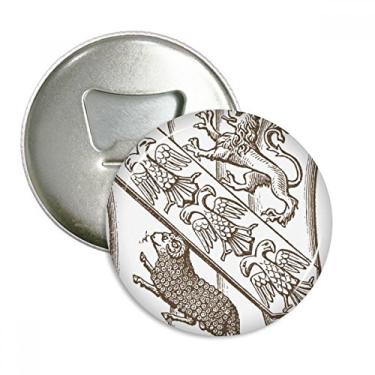 Imagem de Ilustração de ovelha barroca preta branca abridor de garrafas ímã de geladeira emblema multifuncional