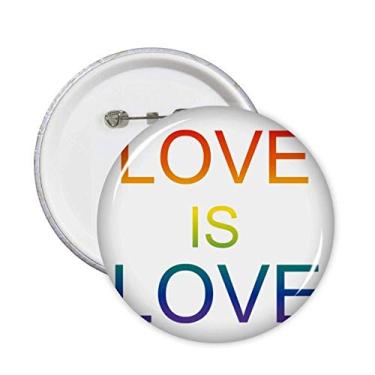 Imagem de Broche de bandeira de arco-íris LGBT Love is Love (Amor é amor) Emblema de botão para decoração 5 peças