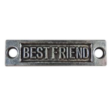 Imagem de Best Friend Link estilo tibetano escolha de forma retangular de ouro antigo ou prata, tamanho do furo – 3 mm (pacote com 5)