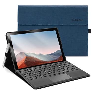 Imagem de Omnpak Capa para Microsoft Surface Pro 7 Plus/7/6/5/4 com suporte para caneta, capa leve e fina de poliéster de vários ângulos, compatível com teclado tipo de capa (não inclui teclado)