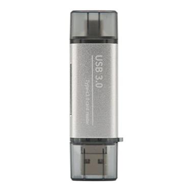 Imagem de Leitor de Cartão, Leitor de Cartão de Memória USB C USB 2.0 Micro USB, Leitor de Cartão Compact Flash Com 3 Conexões, Leitor de Cartão Portátil de Micro Armazenamento para