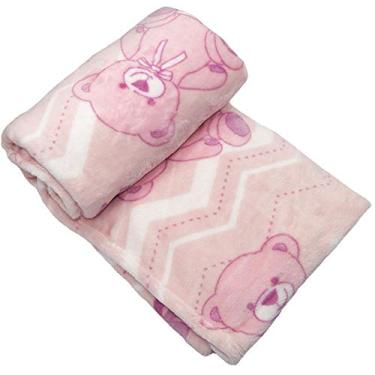 Imagem de Cobertor Bebe Prime Flannel Hazime Urso Rosa