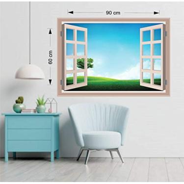 Imagem de Adesivo de Parede Janela Natureza Efeito 3d Tam90x60cm Mod32