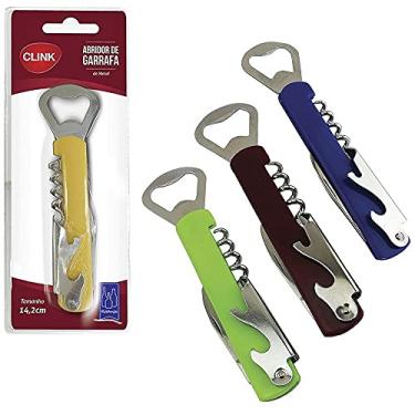 Imagem de ABRIDOR DE GARRAFA/SACA ROLHA DE INOX 4 EM 1 14X3CM NA CARTELA