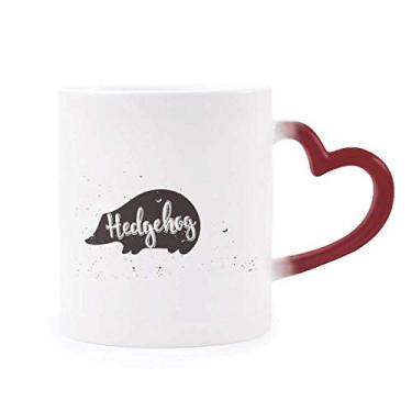 Imagem de Caneca de grés preta e branca Animal sensível ao calor Caneca vermelha que muda de cor