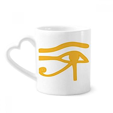 Imagem de Caneca com estampa de olho do Egito Antigo Caneca de cerâmica de café Copo de coração de vidro