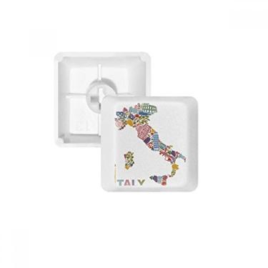 Imagem de Mapa Italy Landmark National Flag Architecture Keycap Kit de atualização para jogos PBT