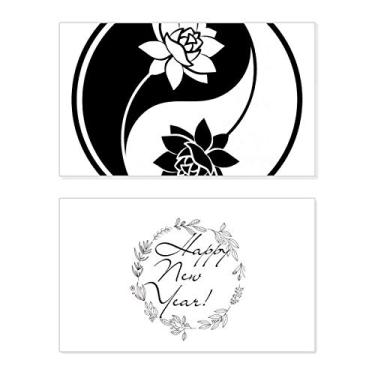 Imagem de Culture Religion Customs Black White Pattern Festival Greeting Card Bless Message Gift