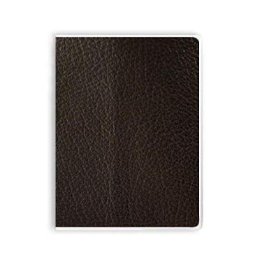 Imagem de Diário de couro preto, design abstrato, capa de goma