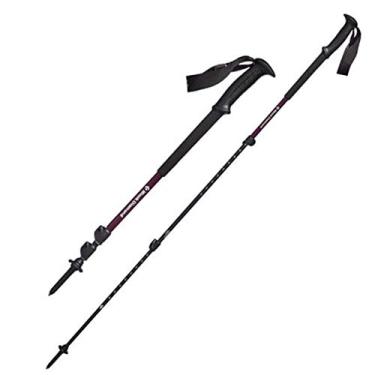 Imagem de Pacote com 2 bastões de caminhada ultraleve em alumínio, haste telescópica para caminhada com espuma estendida, aço de tungstênio, para acampamento, montanhismo, mochilão, caminhada