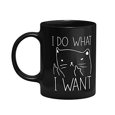 Imagem de Caneca Divertida Gato - I Do What i Want - Preta