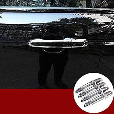Imagem de Capa para maçaneta de carro ABS 8 peças para Jaguar XE XFL F-Pace E-Pace X761 2017 2018 2019 acessórios automotivos (prata brilhante)
