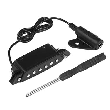 Imagem de Chusui Captador Magnético de Guitarra Acústica Passivo Magnetic Soundhole Coil Pick-up Jack de 6,35 mm com Chave de Fenda em Cruz Sem Bateria/Perfuração Necessária para Todos os Violões Acústicos Folc