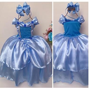 Vestido infantil best sale cinderela luxo