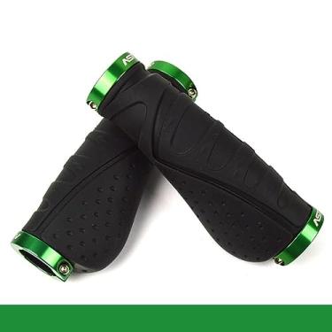 Imagem de Punhos de guidão de bicicleta Alça de torno de liga de alumínio Equipamento de guidão de bicicleta de montanha acessórios de bicicleta (preto-verde)