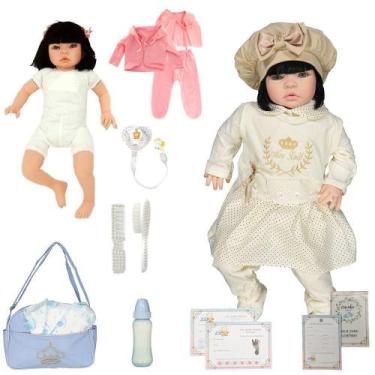 Boneca Reborn Barata Menina Linda Enxoval Completo Com Bolsa - Cegonha  Reborn Dolls - Boneca Reborn - Magazine Luiza