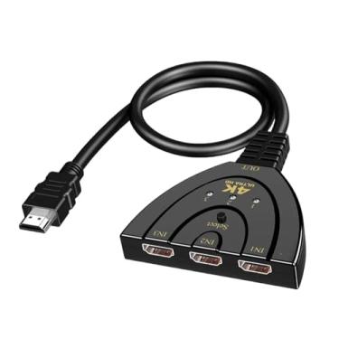Imagem de TECHNATAL Divisor de Switch KVM compatível com HDMI, 4K, 2K, 3D, 3 Entradas, 1 Saída, Mini 3 Portas, Hub Comutador de Vídeo, 1080P para DVD, HDTV, Xbox, PS3, PS4