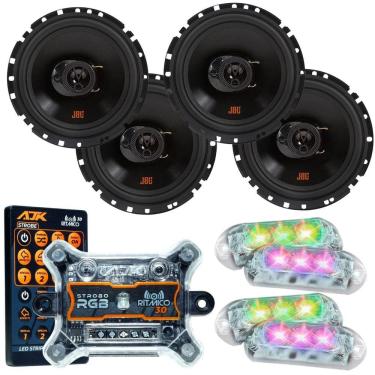 Imagem de Kit 4 Alto Falantes 6  JBL FLEX4 6TRFX55 220 Watts Rms + Kit 4 Strobo AJK 6W Ritimico 3.0