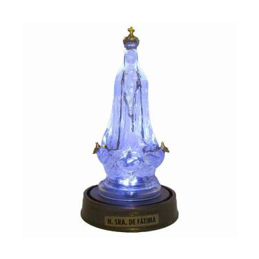 Imagem de Luminária Imagem Nossa Senhora De Fátima Com Luzes Led Azul