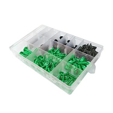 Imagem de Porca de roda para Z250 Z300 Z400 Z650 Z750 Z800 Z900 Z900RS Z1000 Z1000SX X300 650 1000 parafusos de carenagem Kit de parafusos de fixação Tampas de porca de roda (Cor: verde)