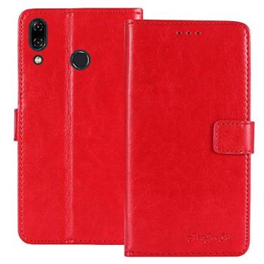Imagem de TienJueShi Capa protetora de couro flip retrô premium para livros Red Book Stand Capa carteira Etui para Asus Zenfone 5 ZE620KL 6,2 polegadas
