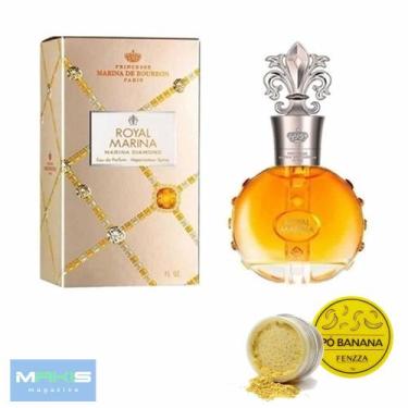 Imagem de Kit Presente Perfume Royal Diamond Feminino Edt 100ml Com Pó De Banana