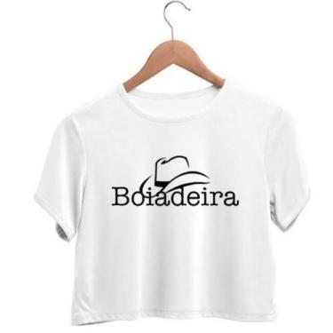 Imagem de Cropped Camiseta 100% Algodão Boiadeira Ana Castela Blusa Feminina - M
