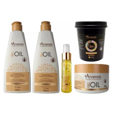 Imagem de Kit Arvensis Tec Oil Shampoo Condicionador Finalizador Mascara + Geleia Alta
