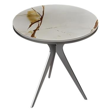 Imagem de Mesa Lateral Redonda, Mesa Lateral Pequena Resistente E Durável, Mesa Lateral Moderna Com Estrutura De Metal, Para Sofá E Dormitório (Color : STYLE 1, Size : 19.68x19.68in)