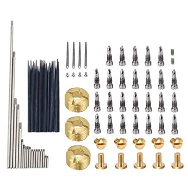 Imagem de TUOREN Kits de reparo de saxofone peças de instrumento musical de sopro com rolos, porca, parafusos de cauda de rato, parafusos de cabeça redonda, molas de agulha para acessórios de saxofone soprano