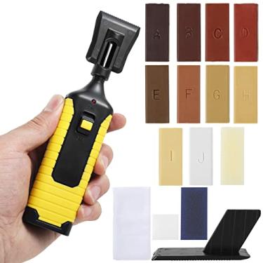 Imagem de QENWKXZ Kit de reparo de piso DIY Kit de reparo manual de rachaduras de móveis, kit de ferramentas de reparo de arranhões portátil profissional com 11x bloco de cera para móveis de piso de madeira
