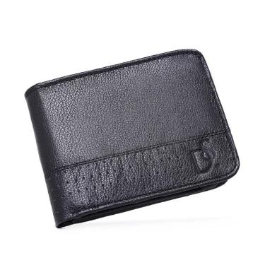 Imagem de Carteira em Couro Masculina Grande Com Porta CNH Fixo Compartimento Para Moedas Cedulas Cartoes