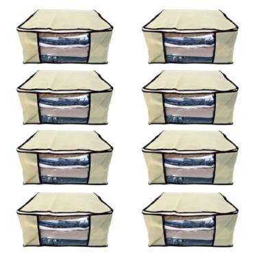 Imagem de Kit 8 Organizadores Tnt Caixa Closet Roupa Cama Edredom Toalha 60cm