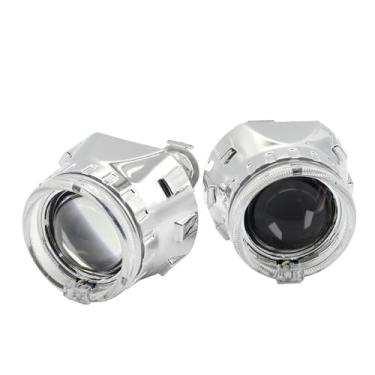 Imagem de Lente de projetor HD Bixenon de 2,5 polegadas com máscara de cromo RGB de 2,5 polegadas Montagem de carro para H1 H4 H7 Carro Motos Retrofit
