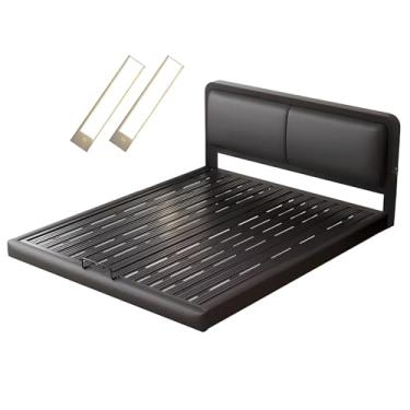 Imagem de Estrutura De Cama Queen Preta, Tamanho King Com Espaço De Armazenamento, Estrutura De Cama Plataforma Tamanho Queen Com Sensor De Luz (Size : 59x78in)