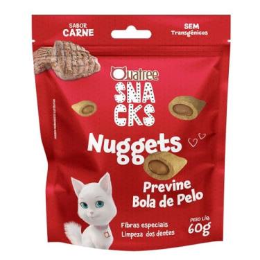 Imagem de Snack Quatree Nuggets Para Gatos Bola de Pelo Sabor Carne 60g