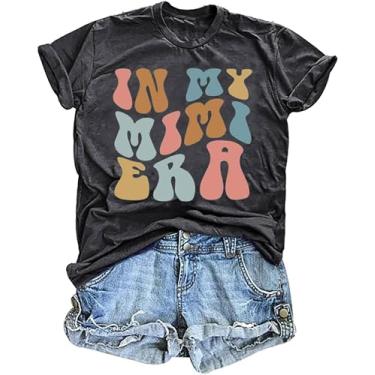 Imagem de Camiseta feminina com estampa de letras engraçadas do Dia das Mães em My Mama Era Camiseta Mom Life Casual Tops, 26aa-cinza escuro 5, GG