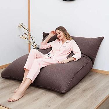 Imagem de QIROG Saco de feijão preguiçoso sofá casa dobrável removível e lavável sofá cadeira sofá cama multiuso sofá cama tatame - pedra original_130 * 160 cm (jaqueta de sofá)