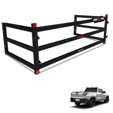 Imagem de Extensor de Caçamba Strada 2021 a 2023 Divisor ED Preto Gtnox
