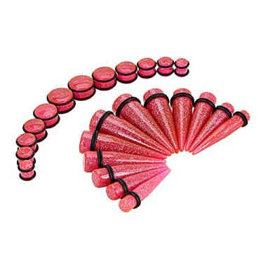 Imagem de Qmcandy Kit de alargador grande de 24 peças, alargador de orelha, 00G-20 mm, conjunto de alargadores de túnel de acrílico grande, Acrílico, Zircônia cúbica