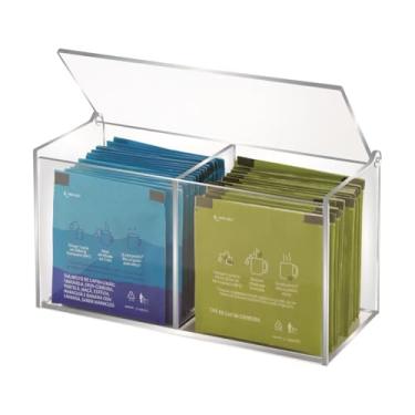 Imagem de Caixa Porta Chá C/ 2 Nichos e Tampa em Acrílico Cristal - Acribom