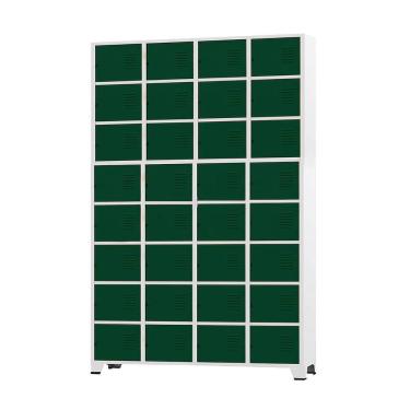 Imagem de Armário Roupeiro De Aço Para Vestiário 32 Portas Locker Verde Escuro com Chave