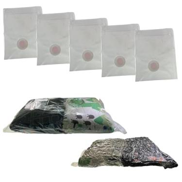 Imagem de Kit 5 Saco Sacola A Vácuo 68x98 Cm Organizador Para Guardar Roupas Cobertores Lençóis Toalhas Etc